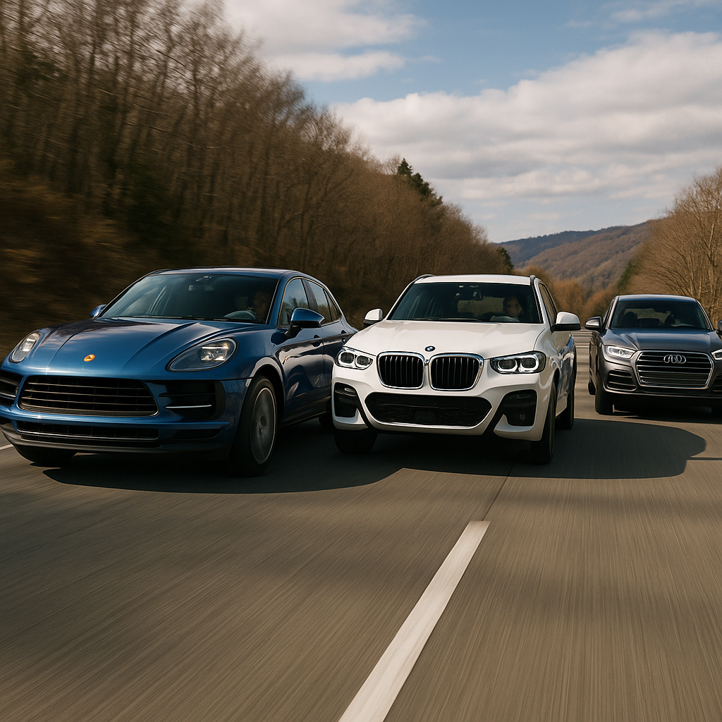 ポルシェ・マカン 4SとBMW X3 M50、アウディSQ5の比較