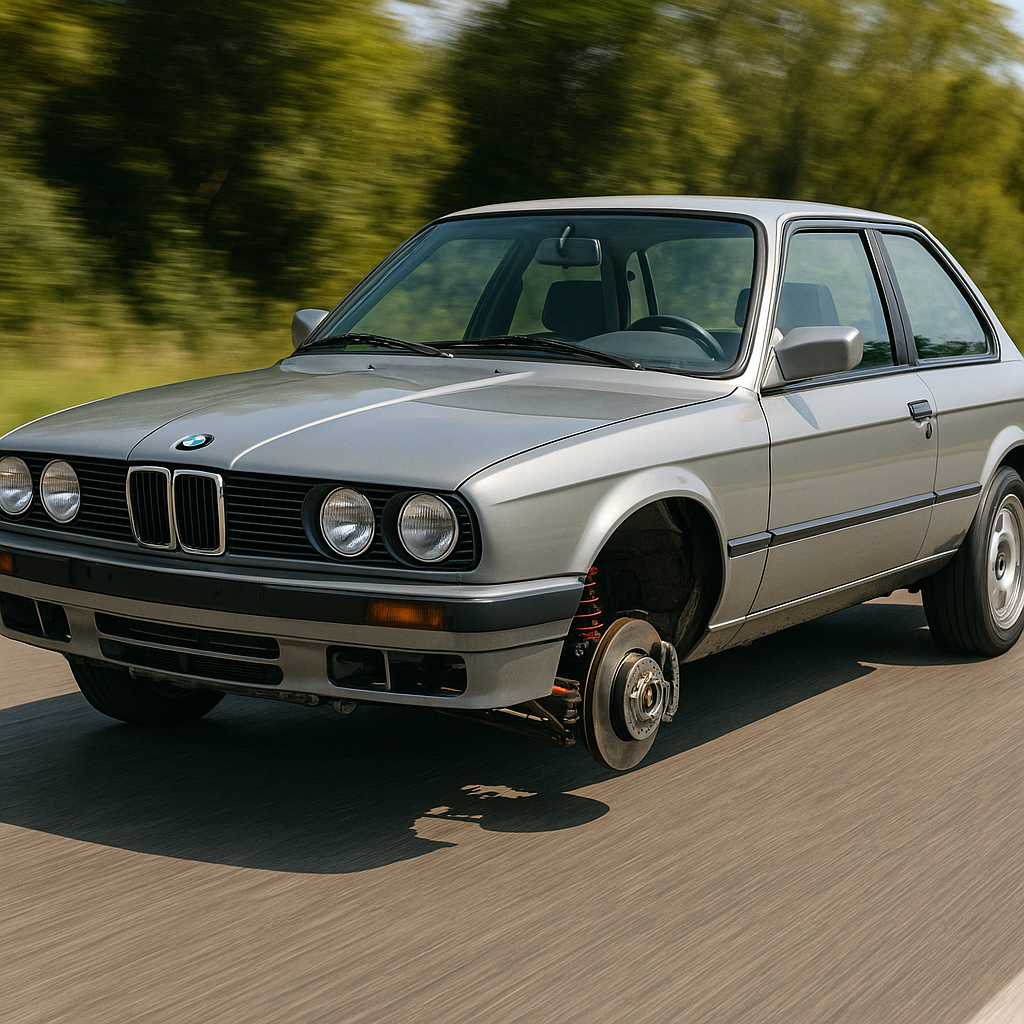 BMW E30型のリフレッシュ作業進行中